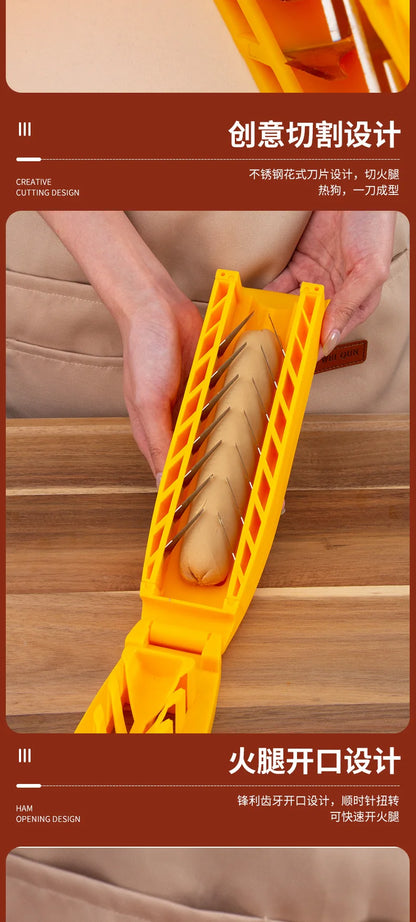 Spieß zum Ausstechen von stärkehaltigem Schinken, Hot-Dog-Messer, Küchenhelfer, Wurstblumen-Ausstecher, Bratwurst-Standwerkzeug