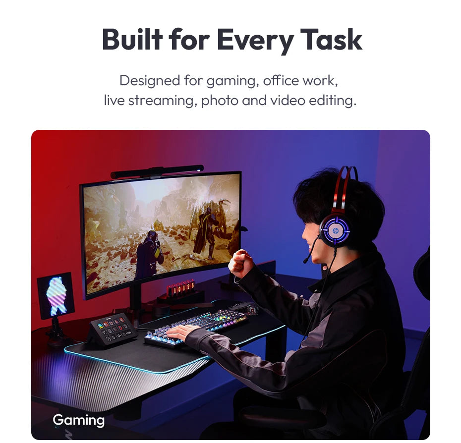 Ulanzi D200 Stream Deck Keyboard 13 LCD Keys All Customizable for Gaming Boardcast Livestreaming Office Content Creation YouTube