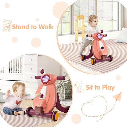 ERGOMASTER 2 in 1 Sit to Stand Baby Push Along Walker Early Development Toy Activity Center