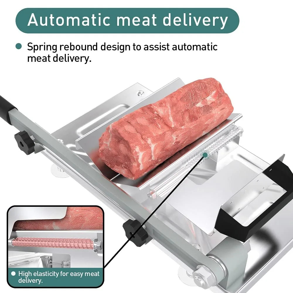 1pc Manual Fod Slice  Bone Cutting Knife Frozen Meat Slicing Knife Stainless Steel Household Vegetable Food Slicer