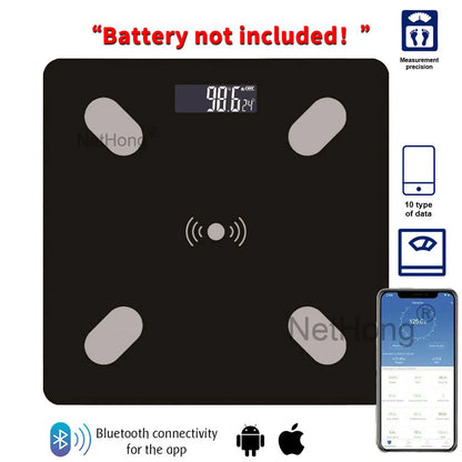 Digital Bathroom Scales 180KG Body Weight Weighing Scale LCD Electronic Black