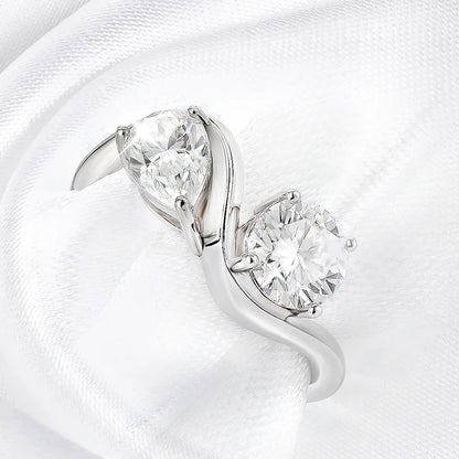 Smyoue 2cttw Certified Moissanite Rings for Women Brilliant Bride Wedding Jewelry 100% 925 Sterling Silver Band Plated 18K Gold