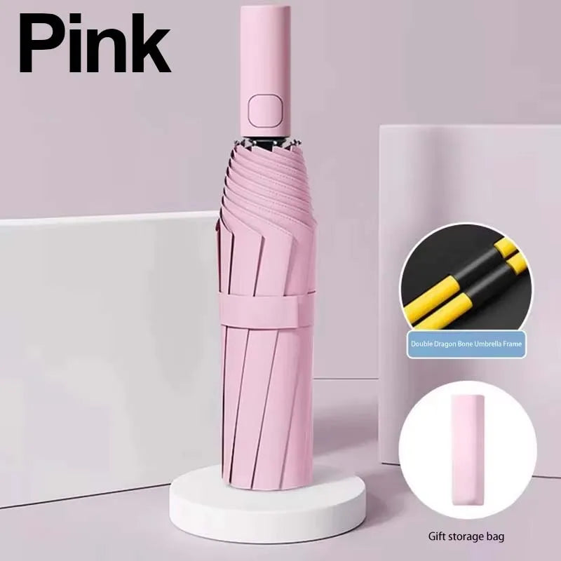 DIXSG 24 Bone Fully Automatic Double Bone Folding Umbrella For Sun UV Protection Rain Resistance And Strong Wind Resistance