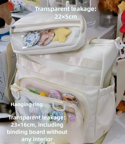 Japanese Transparent Ita Bag Handbag Women Anime Portable Large Capacity Girls Shoulder Tote Bag Nylon Crossbody Bags ItaBag