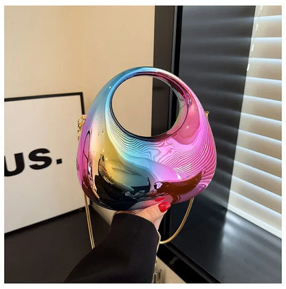 Luxury Designer Evening Clutch Clear Acrylic Women Handbags Fashion Shoulder Bag Half Moon Wedding Purses Party Tote Ladies