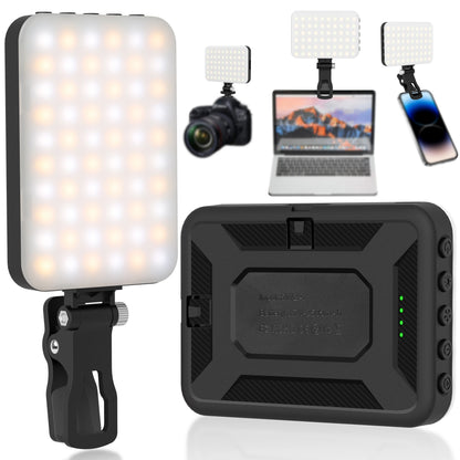 LED Selfie Light,60 LED Beads 2500mAh Rechargeable CRI 97+, 7 Light Modes,Portable Clip on Light for Phone Tablet Laptop TikTok