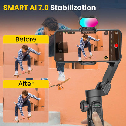 AOCHUAN Smart XE Combo1 3 Axis handheld Gimbal Stabilizer For iPhone and Android Smartphone Stabilizer With Extension Rod