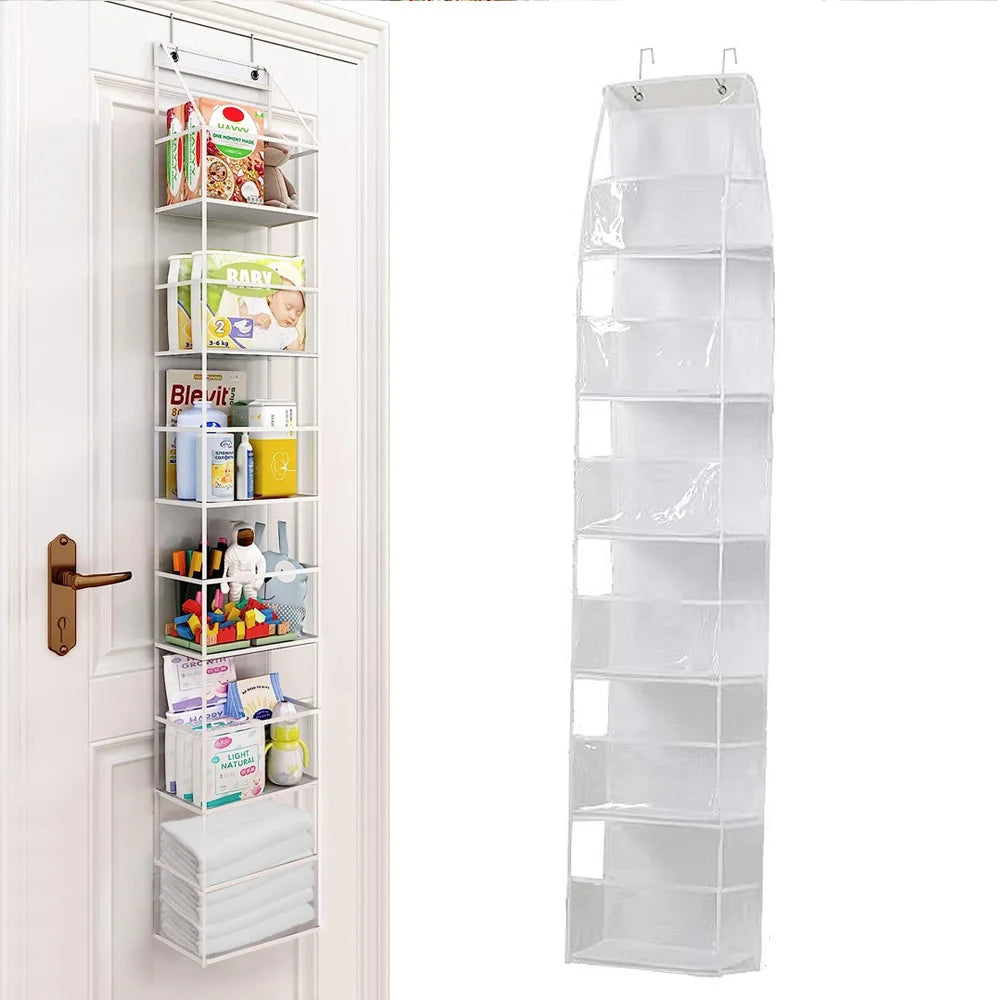 1pc 4 /6Layer Over The Door Hanging Organizer Cosmetics Wall Hanging Storage Organizerfor Nursery Bathroom Closet Bedroom Dorm
