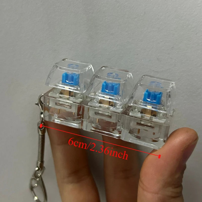 New 3/4/9 Keys Finger Keyboard Keycap Key Button Fidget Keychain Pass The Time Stress Relief Clicker Toy Adult