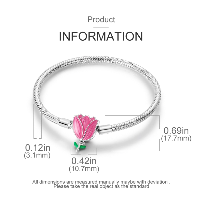 925 Sterling Silver Charm Bracelet - Leaf, Clover, Butterfly & Heart Design | 17-20cm Adjustable