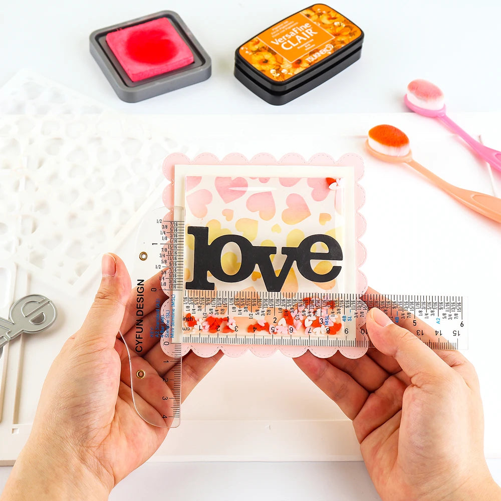 1pc 6" Acrylic T-Square Ruler Cm/inch Double Side Scale Measuring Tool for Easy Reference Positioning Cardmaking Crafting Tools
