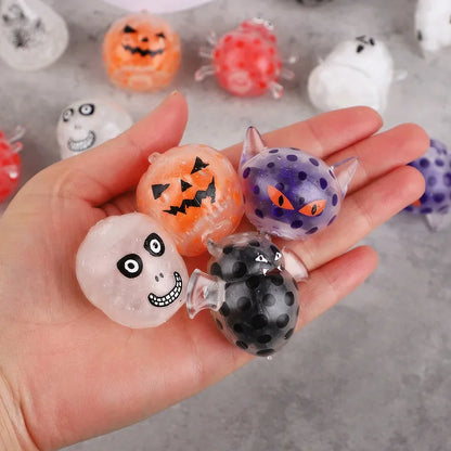 5/10/20Pcs Halloween Squeeze Ball Pumpkin Ghost Fidget Toy Kids Halloween Birthday Party Favors Trick or Treat Goodie Bag Filler