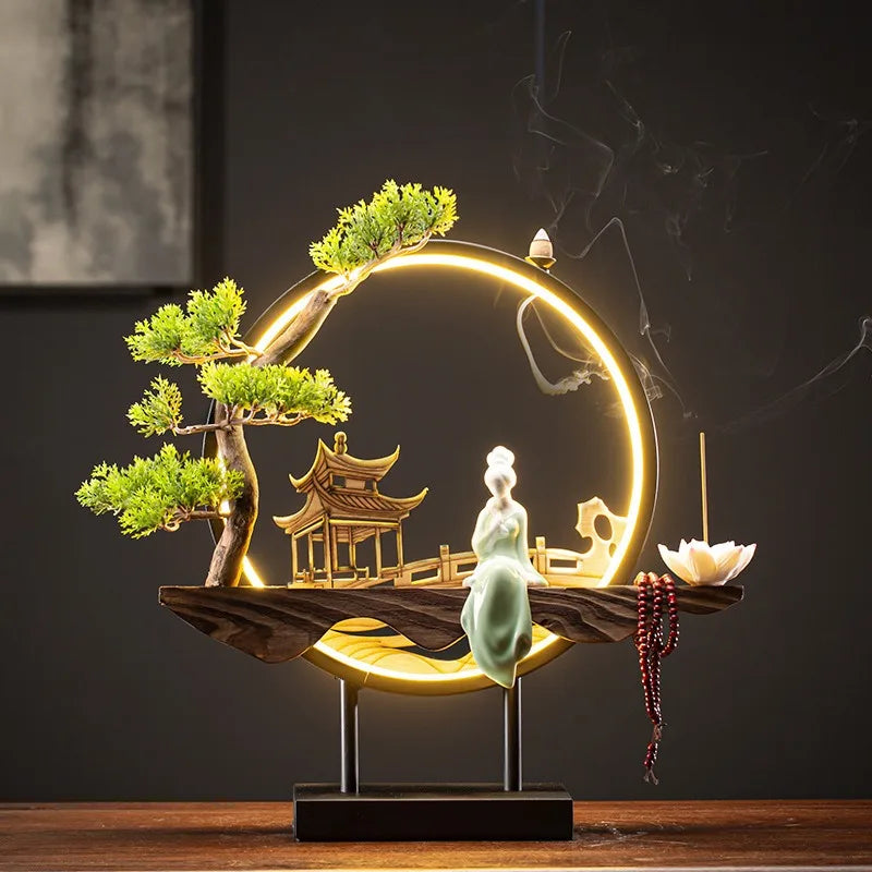 Hot Sell Backflow Incense Burner Home Decor Light Circle for Zen Yoga Meditation home fragrance Aromatherapy Festival Gift