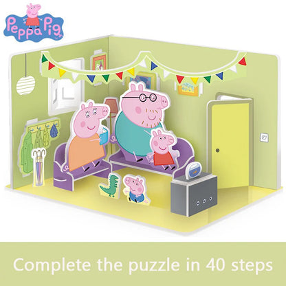 Peppa Pig 3D Puzzle Children's Puzzle Enlightenment Peppa Toys For Boys And Girls DIY Handmade House Models Gift Toys