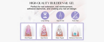Saviland 100g Builder Nail Gel White Nude Pink Nail Extension Gel Multifunctional Nails Art Gel Polish Soak Off UV for Salon DIY