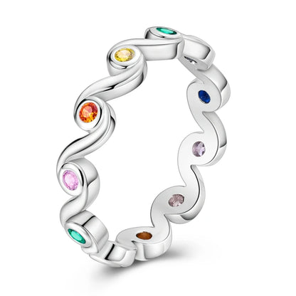 925 Sterling Silver Sparkling Zircon Ring - Classic Stackable Wedding Band for Women