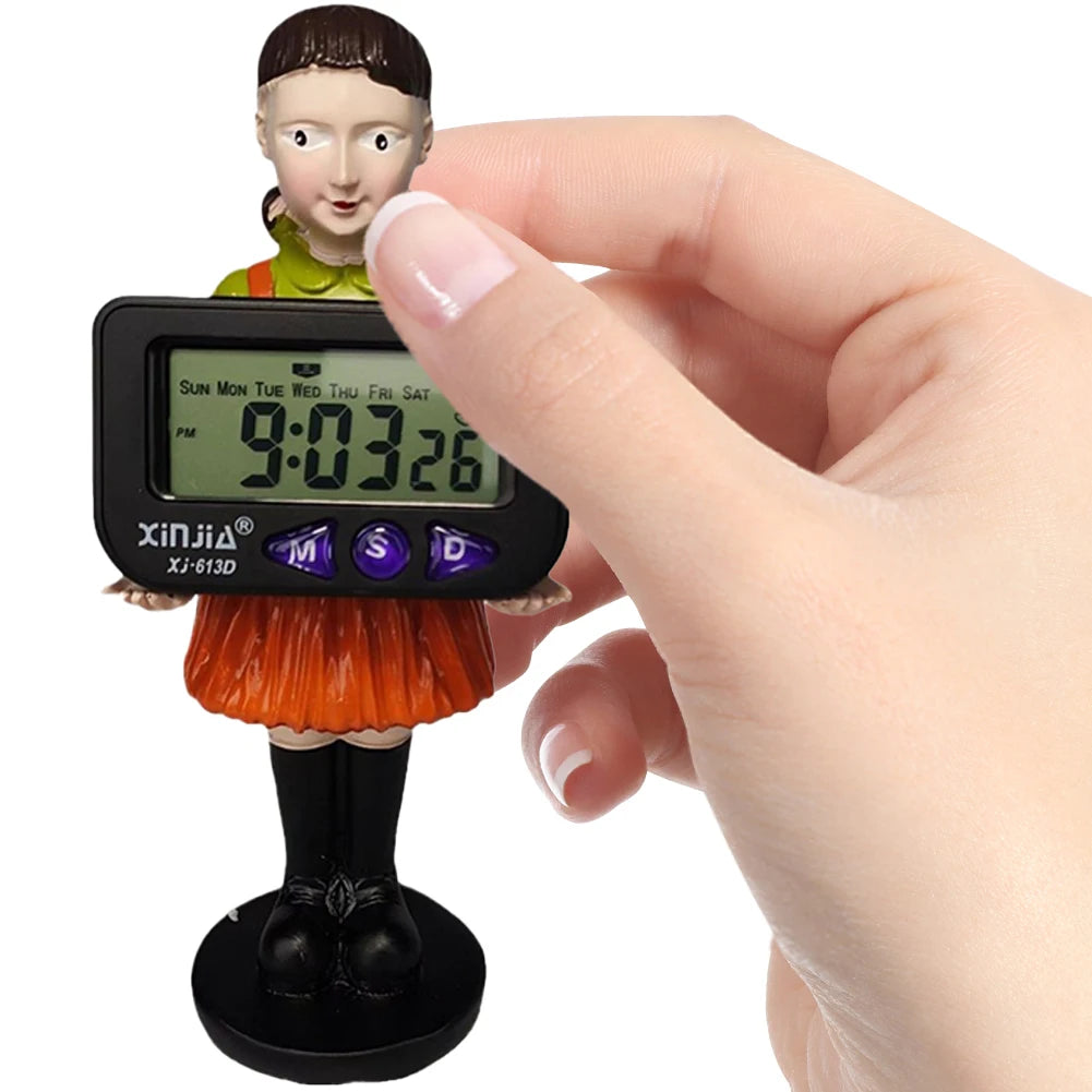 Korean Movie Resin Doll Game Accessories Digital Clock Desktop Decoration Bedroom Electronic Alarm Clock for TV Drama Fans