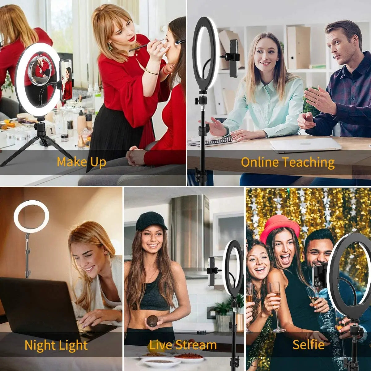 33cm Selfie Ring Light 12 in LED Tripod Phone Stand Holder Photography RingLight Circle Fill Light Led Color Lamp Trepied Makeup