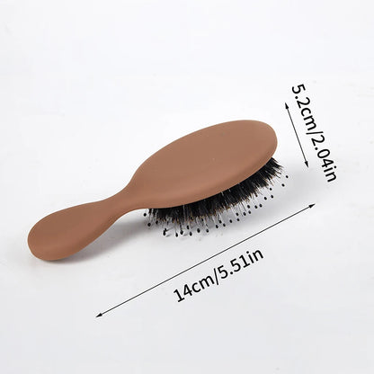 1Pcs Portable Mini Natural Boar Bristle Oval Hair Brush Comb Head Scalp Massage Comb Salon Hair Care Brush Styling Tool