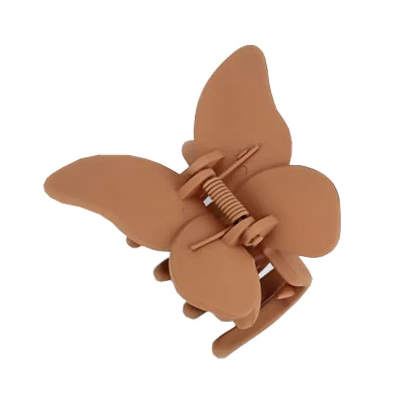 Matte Butterfly Hair Claw Solid Simple Ponytail Holders Barrettes Sweet Fairy Hair Clip Elegant Hairpin Claw Styling Accessories