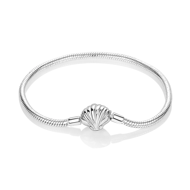 925 Sterling Silver Charm Bracelet - Leaf, Clover, Butterfly & Heart Design | 17-20cm Adjustable