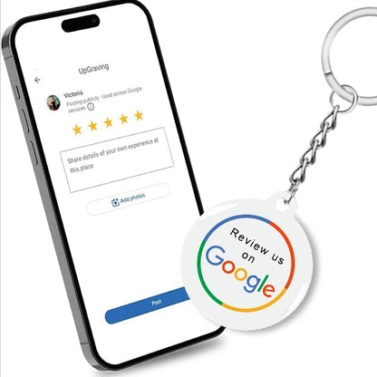 NFC Smart Epoxy Keychain for Google Instagram WhatsApp Facebook Snapchat Review Tap Keychain for Instant Customer Feedback