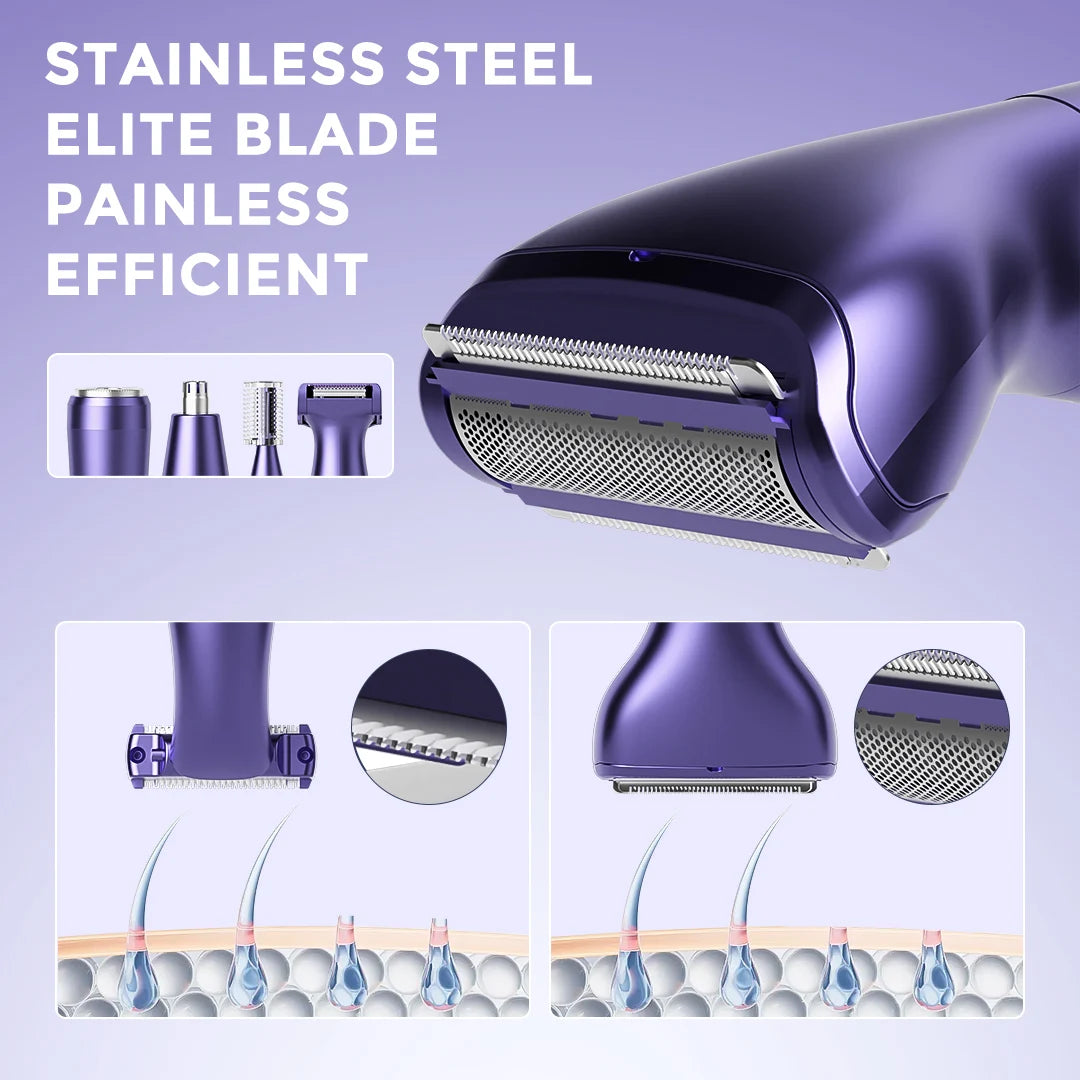 Sejoy 6-In-1 Body Hair Trimmer Kit Electric Beard Shaver Men Women Nose Hair Trimmer Eyebrow Razor Portable Body Hair Shaver