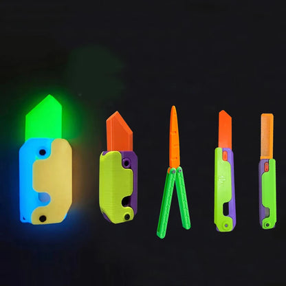 Gravity Folding Claw Knife Radish Knife 3d Printing Gravity Knife Small Radish Knife Push Card Decompression Fidget  Mini Toy