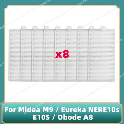 Compatible For Midea M9 / Eureka E20 Plus / Eureka NERE10s E10S / Obode A8 / VCR S10 Plus Main Side Brush Filter Mop Cloth Parts
