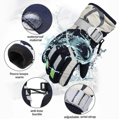 Boy Girls Ski Snowboard Windproof Gloves Children Kids Winter Snow Warm Gloves Waterproof Thicken Keep Warm Winter Must