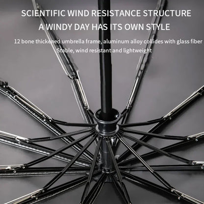 DIXSG 24 Bone Fully Automatic Double Bone Folding Umbrella For Sun UV Protection Rain Resistance And Strong Wind Resistance