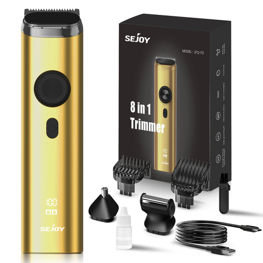 SEJOY Hair Clipper Kit Professional Hair Nose Trimmer for Men Reachageable Waterproof Haircutting Machine,Gold