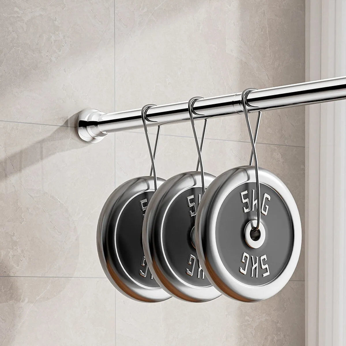 Telescopic Shower Curtain Extendable Wardrobe Rail Clothes Hanging Pole Rod