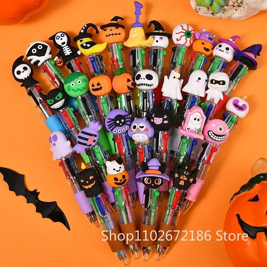 5/10/20/30 Pcs Cute Halloween Themed Four-color Pen for Halloween Horror Party Party Gift Souvenir Children's Prize Decoration