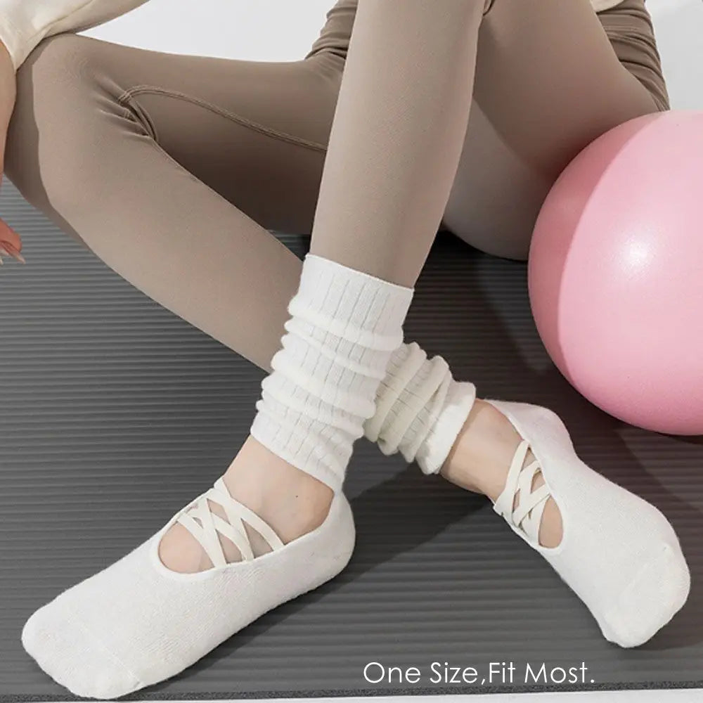 New Cotton Pilates Socks Harajuku Street Breathable Yoga Socks Non-Slip Grip Casual Strappy Grip Sock