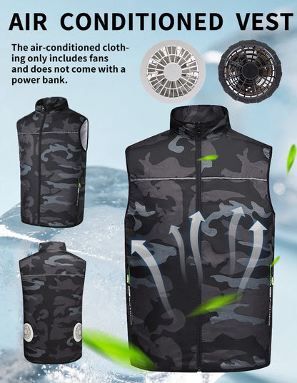 Summer Cooling Fan-Equipped Air-Conditioned Vest—Ideal for High-Temperature Work Environments; Breathable Outdoor Cooling Vest