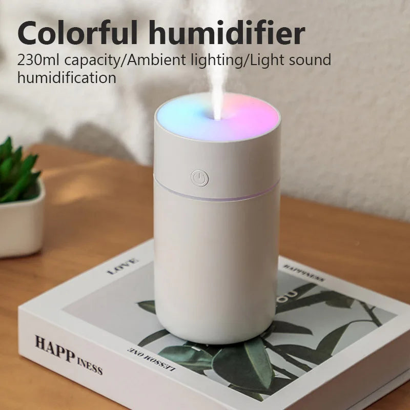 Colorful Portable Air Humidifier USB Rechargeable Wireless Home Car Mini Air Atomizer Aroma humidificador Essential Oil Diffuser