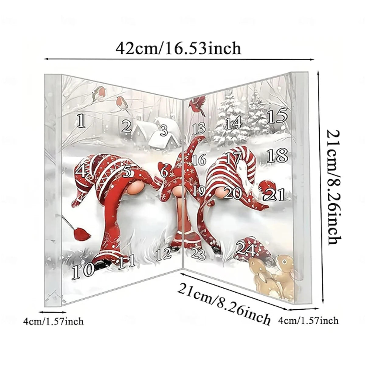 24-day Countdown Calendar Dwarf Dolls Ornaments for Centerpiece Desktop Mantel Christmas Tree 2025 Gnome Advent Calendar