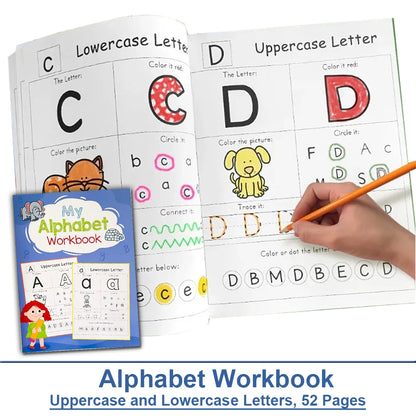 Buchstaben AZ Alphabet Phonetik Übungsheft Vorschule Englisch lernen Kindergarten Schreiben Malbuch Montessori