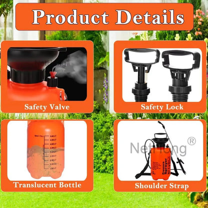 NEW 5 Litre Pressure Weed Killer Sprayer Garden Spray Bottle Chemical Water UK.