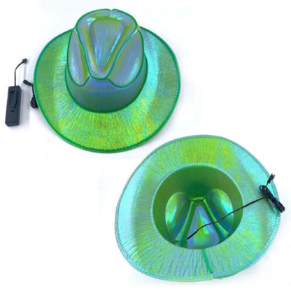 Men Women LED Disco Western Costume Play Dress Up Party And Cowboy Hat