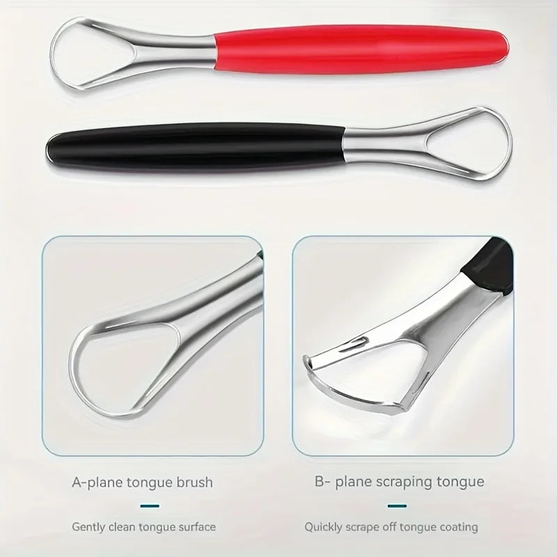 A Stainless Steel Tongue Scraper Designed to Bad Breath, This Reusable Oral Hygiene Tool Serves As a Tongue Cleaning Beauty