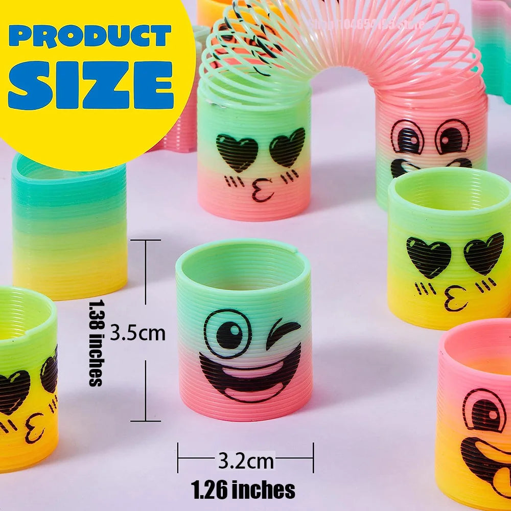 10/30PCS Rainbow Magic Spring Round Toys Gradient Fingertip Coil Fun Children's Toys Party Gifts
