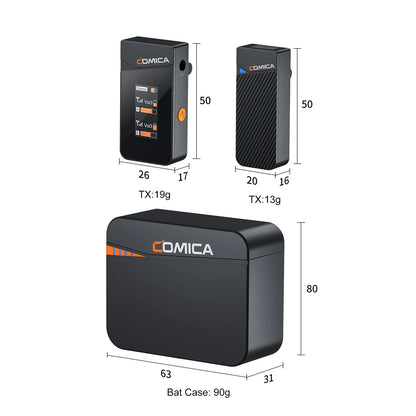 Comica Vimo C 2.4G Mini Wireless Lapel Microphone with Charging Case, for Smartphone Camera Podcast Interview YouTube Facebook