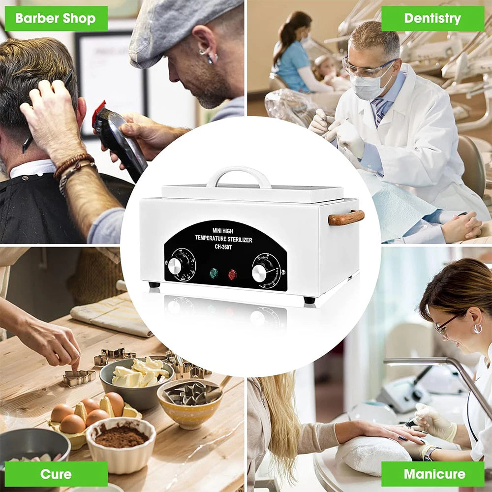 300W Nail Tool High Temperature Cleaning Box 1.5L With Timer Dry Heat Sterilizer For Sundry Beauty Hair Metal Tools With Handle