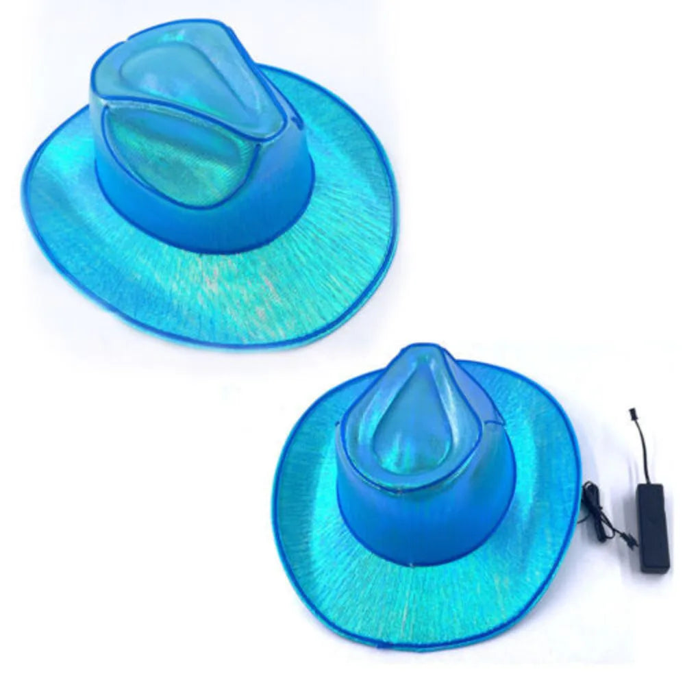 Men Women LED Disco Western Costume Play Dress Up Party And Cowboy Hat