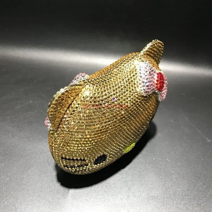 Hello Kitty Anime Cartoon Shape Rhinestone Cartoon Full Of Diamonds Dinner Bag Handmade Diamond-set Lady's Clutch Christmas Gift