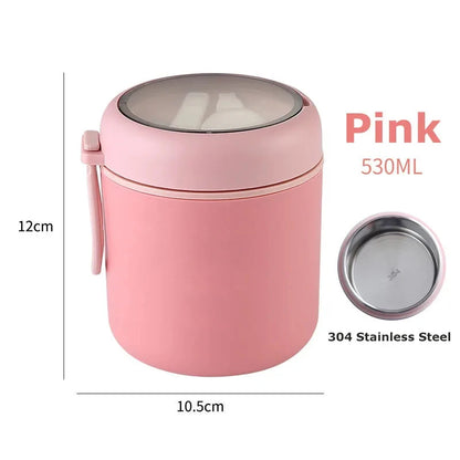 Insulated Thermal Food Jar 530ml/710ml - Stainless Steel Lunch Box for Hot & Cold Food - Kids School Thermos Container