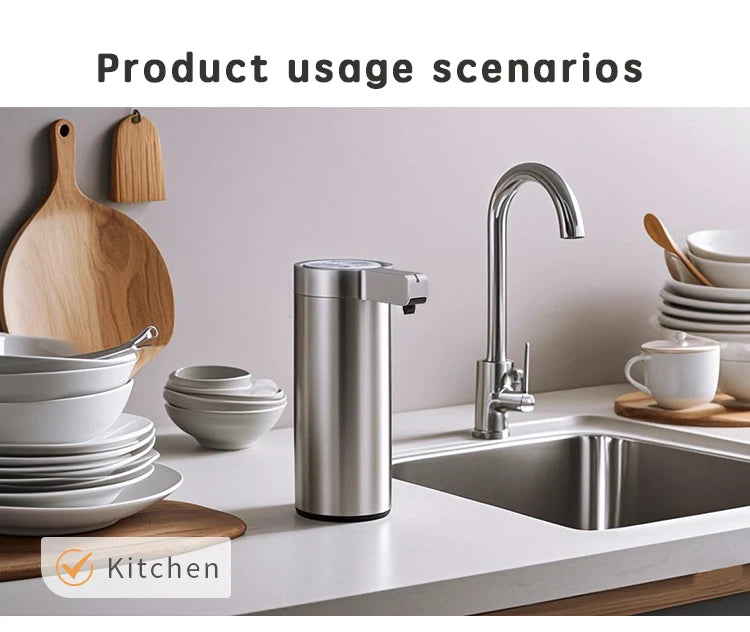 Kitchen Soap Machine Automatic Sensor Out of Hand Sanitizer Smart Electric Body Wash Soap Dispenser 304 Stainless Steel