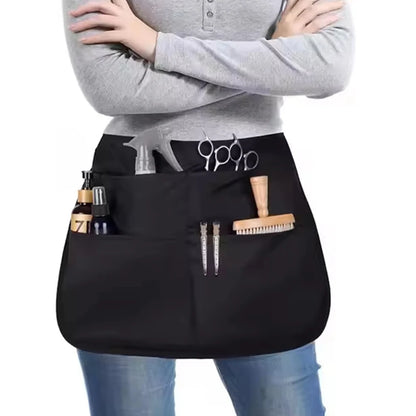 64*44cm Hair Stylist Half Apron with Adjustable 5 Pockets Belt Waterproof Professional Barbers Hairdresser Tools Storage Apron